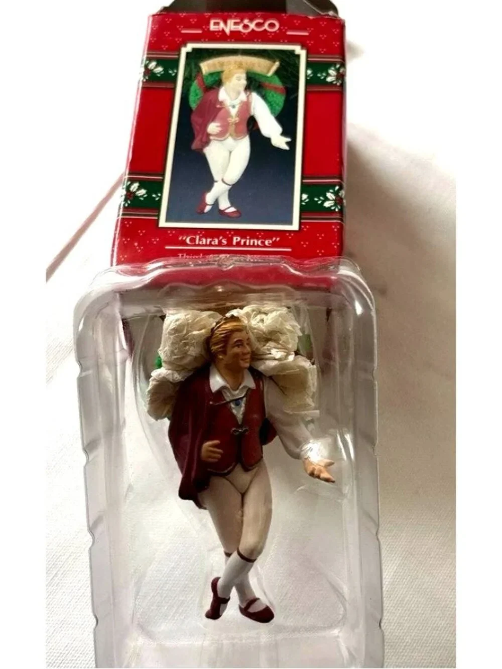 ENESCO Ornament Multicolor Nutcracker Collectible Claras Prince Vtg Christmas